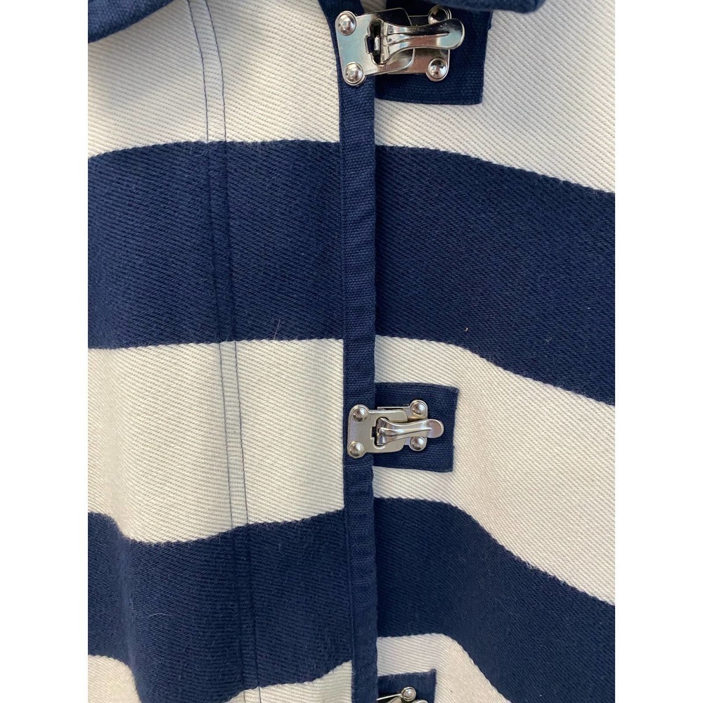 Jones New York Sports Jacket LARGE Womens Striped 100% Cotton Navy Blue White - Picture 7 of 7